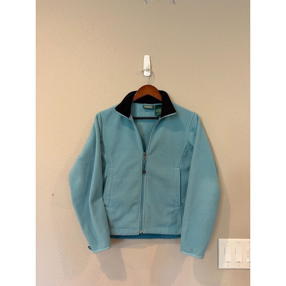 L.L Bean Sky Blue Fleece Jacket SP Small Petite Gorpcore Full Zip Cozy Cabincore